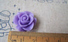 Accessories - 10 Pcs Of Resin Vintage Light Purple Round Flower Cameo 21mm A4697