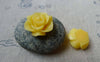 Accessories - 10 Pcs Of Resin Vintage Yellow Round Flower Cameo 21mm A5470