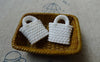 Accessories - 10 Pcs Of Resin White Basketweave Handbag Cameo Size 16x18mm A5692