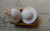 Accessories - 10 Pcs Of Resin White Bow Summer Hat Cameo Size 26x29mm A5615