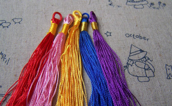 Accessories - 10 Pcs Of Silk Thread Tassel Mixed Color A5003