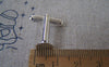 Accessories - 10 Pcs Of Silver Tone Brass Screw Thread Cuff Links Cufflinks With 8mm Pad A429