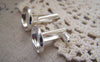 Accessories - 10 Pcs Of Silver Tone Lovely Cuff Links Cufflinks With Round Bezel Setting Match 14mm Cameo A2175