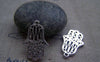 Accessories - 10 Pcs Of Tibetan Silver Antique Silver Hamsa  Hand Charms 17x25mm A4411