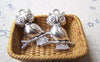 Accessories - 10 Pcs Of Tibetan Silver Antique Silver Lovely Owl Charms 18x24mm A3041