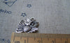 Accessories - 10 Pcs Of Tibetan Silver Antique Silver Lovely Owl Charms Double Sided 17x20mm A1850