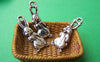 Accessories - 10 Pcs Of Tibetan Silver Antique Silver Lovely Rabbit Charms 10x23mm A4334