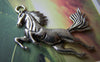 Accessories - 10 Pcs Of Tibetan Silver Antique Silver Running Horse Pendants Charms 31x46mm A4475