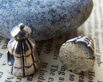 Accessories - 10 Pcs Of Tibetan Silver Antique Silver Thatched Cottage Beads Charms 11x15mm A1115