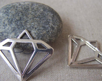 Accessories - 10 Pcs Of Tibetan Silver Filigree Diamond Charms 28x30mm A4516