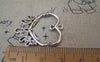 Accessories - 10 Pcs Of Tibetan Silver Filigree Heart Pendant Charms Multiple Loops 25x30mm A5199