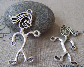 Accessories - 10 Pcs Of Tibetan Silver Lovely Dancer Charms 25x40mm A4551