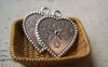 Accessories - 10 Pcs Of Tibetan Silver Lovely Flower Heart Charms Double Sided 23x27mm A1762