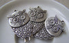 Accessories - 10 Pcs Of Tibetan Silver Lovely Owl Charms Pendant 21x36mm A2918