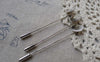 Accessories - 10 Pcs Platinum Plated Brass Lapel Pin Stick Pin Clutch  4x60mm With 12mm Pad  A7553