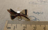 Accessories - 10 Pcs Platinum White Gold Tone Brass Bow Safety Pin Brooch Findings 17x28mm A6263