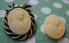 Accessories - 10 Pcs Resin Antique Yellow Victorian Lady Cameo Cabochon 18x25mm A4028