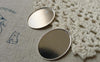 Accessories - 10 Pcs Shiny Silver Tone Brass Oval Sawtooth Base Settings Match 18x25mm Cabochon A6392