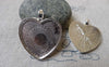 Accessories - 10 Pcs Shiny Silver Tone Heart Cameo Base Settings 28x33mm A6578