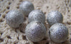 Accessories - 10 Pcs Silver Plated Sand Star Dust Beads Texured Beads 16mm A3867