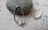Accessories - 10 Pcs Silver Tone Brass Earring Hooks Earwire With Peg For Half Drilled Beads 25mm A6594