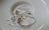Accessories - 10 Pcs Silver Tone Brass Earring Hooks Earwire With Peg For Half Drilled Beads 25mm A6594