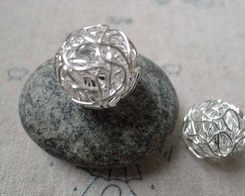 Accessories - 10 Pcs Silver Tone Iron Wire Knots Ball Beads Size 16mm A6063