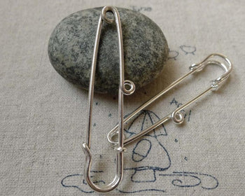 Accessories - 10 Pcs Silver Tone One Loop Kilt Pin Safety Pins Broochs 10x58mm A6556