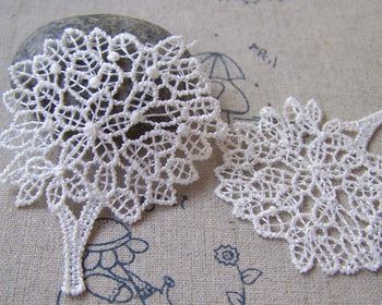 Accessories - 10 Pcs Tree Crochet White Filigree Polyester Lace Doily 46x58mm A5300