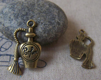 Accessories - 10 Pcs Wine Pot Pendants Antique Bronze Charms 15x30mm A4313