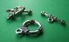Accessories - 10 Sets Antique Silver Round Flower Toggle Clasps 17x20mm A2831