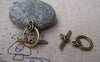 Accessories - 10 Sets Of Antique Bronze Lovely Spiral Flower Toggle Clasps A236