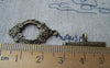 Accessories - 10 Sets Of Antique Bronze Oval Textured Flower Toggle Clasps 17x24mm A228