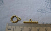 Accessories - 10 Sets Of Antique Gold Coiled Twisted Toggle Clasps A1269