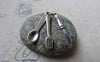 Accessories - 10 Sets Of Antique Silver Fork Knife Spoon Tableware Charms A843