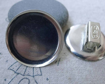Accessories - 10 Sets Platinum White Gold Tone Round Base Bezel Tray Clasp Match 29mm Cameo A7647