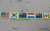 Accessories - 10 Yards (9.1 Meter) Yarn Weave Stitched Multiple National Flags Ribbon Label String A6855