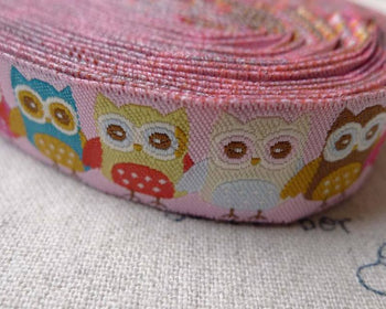 Accessories - 10 Yards (9.1 Meter) Yarn Weave Stitched Owl Ribbon Label String A6856