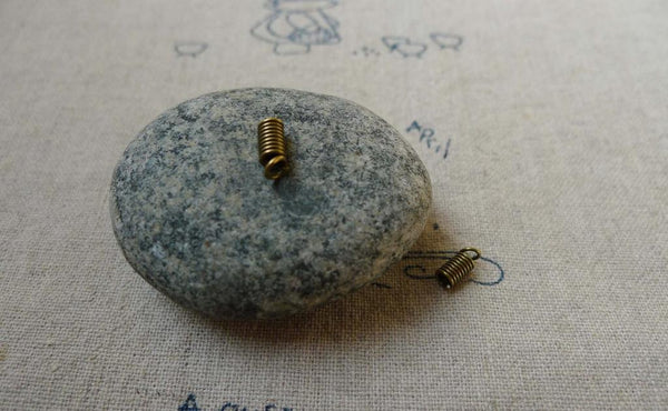 Accessories - 100 Pcs Antique Bronze Steel Spring Necklace Head Spring Coil Cord End Connector 3x6mm A5539