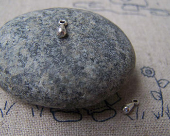 Accessories - 100 Pcs Antique Silver Small Tear Drop Teardrop Charms 3x7mm A1010