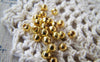 Accessories - 100 Pcs Gold Finish Smooth Round Iron Metallic Beads Ball Size 4mm A5342