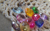 Accessories - 100 Pcs Of Acrylic Faceted Drop Beads 7x10mm Mixed Color A5287