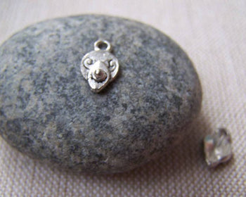 Accessories - 100 Pcs Of Antique Silver Head Shaped Decoration Charms 7x12mm A1182