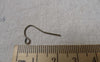 Accessories - 100 Pcs Of Antiqued Bronze Simple Fish Hook Earwire   13x17mm A6813