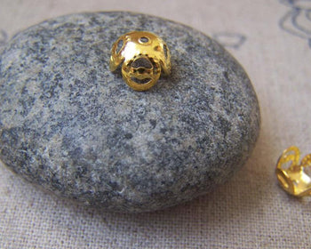 Accessories - 100 Pcs Of Gold Tone Filigree Iron Bead Caps 8mm A2268