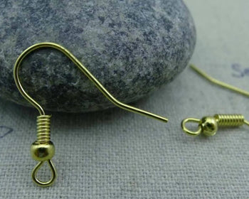 Accessories - 100 Pcs Of Gold Tone Fish Hook Earwire Findings 18mm A3311