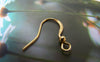 Accessories - 100 Pcs Of Gold Tone Flat Fish Hook Earwire Findings 15x15mm A3312