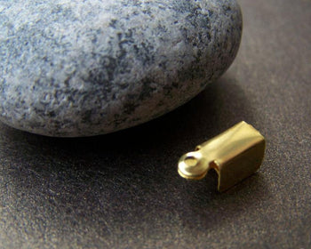 Accessories - 100 Pcs Of Gold Tone Large Fold Over Crimp Head Clasps 4x11mm A1016
