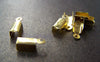 Accessories - 100 Pcs Of Gold Tone Large Fold Over Crimp Head Clasps 4x11mm A1016