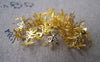 Accessories - 100 Pcs Of Gold ToneThree Leaf Filigree Bead Caps 14mm A2054